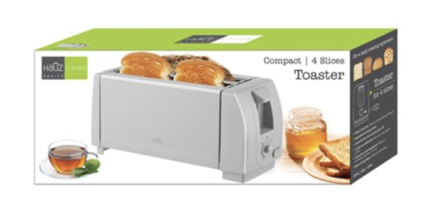 Hauz Long 4-Slice Toaster ~ Gray